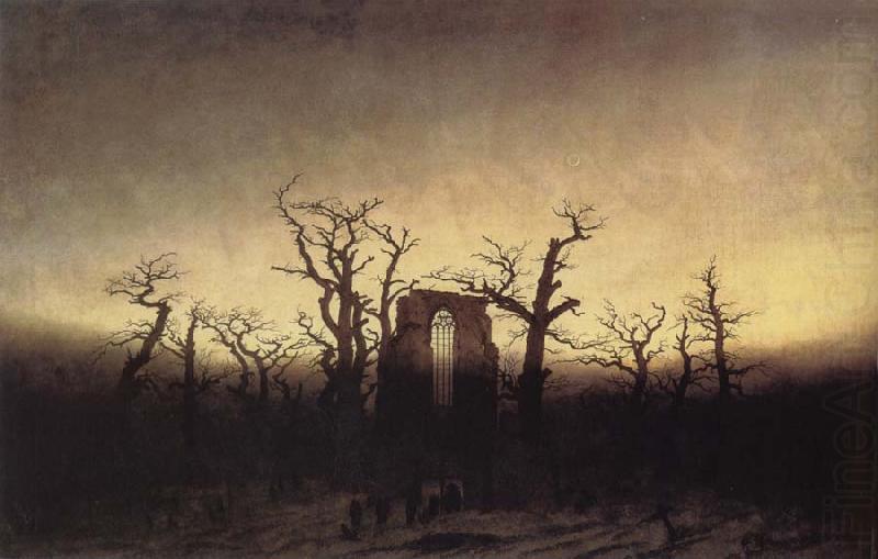 Abbey in the Oakwood, Caspar David Friedrich